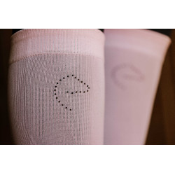 Chaussettes Equithème Compet Je t'aime Vieux rose / anthracite