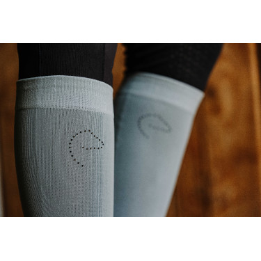 Chaussettes Equithème Compet Je t'aime Vert sauge / gris