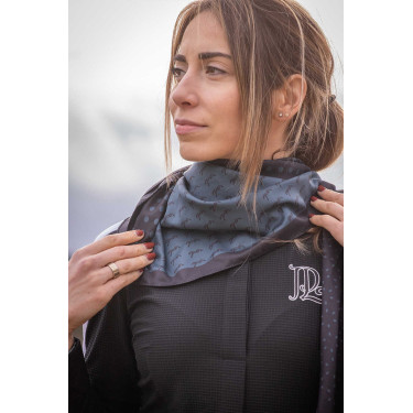 Foulard Pénélope Mya Noir / bleu canard