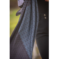 Foulard Pénélope Mya Noir / bleu canard