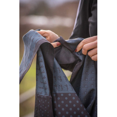 Foulard Pénélope Mya Noir / bleu canard