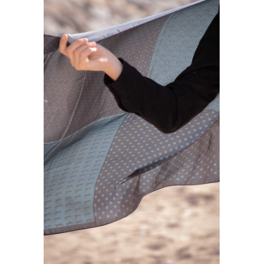 Foulard Pénélope Mya Noir / bleu canard