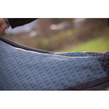 Foulard Pénélope Mya Noir / bleu canard