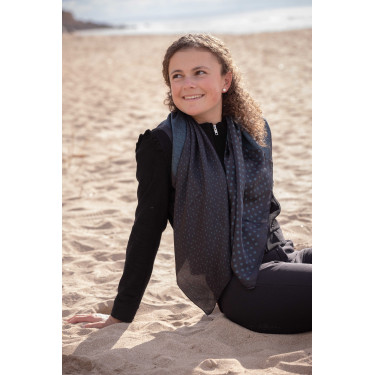 Foulard Pénélope Mya Noir / bleu canard