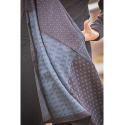 Foulard Pénélope Mya Noir / bleu canard