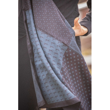 Foulard Pénélope Mya Noir / bleu canard