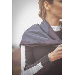 Foulard Pénélope Mya Noir / bleu canard