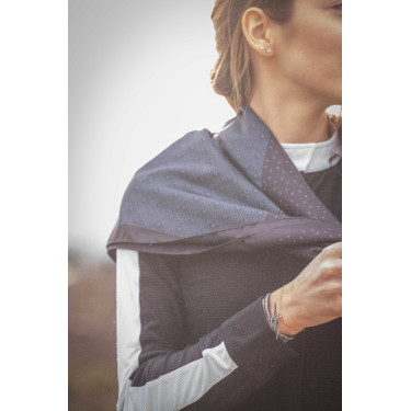 Foulard Pénélope Mya Noir / bleu canard