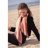 Foulard Pénélope Mya Ecru / rouille Blanc