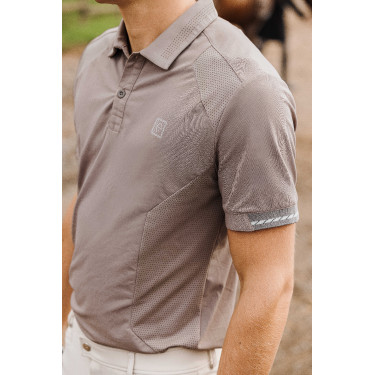 Polo Equithème Eric Taupe Marron