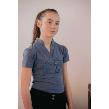 Polo Iliana Pénélope Bleu / gris Polo Iliana Pénélope Bleu / gris