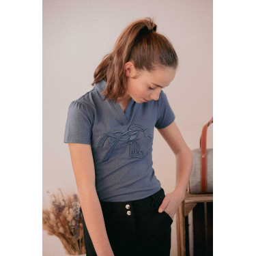 Polo Iliana Pénélope Bleu / gris Polo Iliana Pénélope Bleu / gris