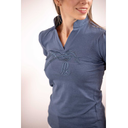 Polo Iliana Pénélope Bleu / gris Polo Iliana Pénélope Bleu / gris