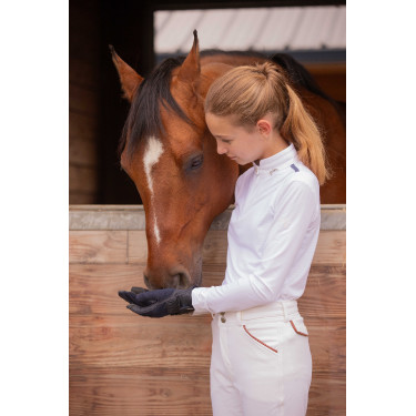 Polo de concours Pénélope Séville Mesh manches longues Blanc