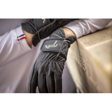 Gants Pisma Strass Pénélope Bleu marine