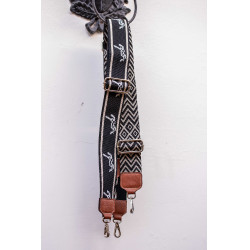 Bandoulière Pénélope Logo Noir / écru Bandoulière Pénélope Logo Noir / écru