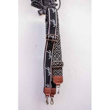 Bandoulière Pénélope Logo Noir / écru Bandoulière Pénélope Logo Noir / écru