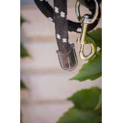 Longe Pénélope Corde et cuir Noir