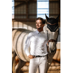 Polo mesh Equithème Dany Blanc