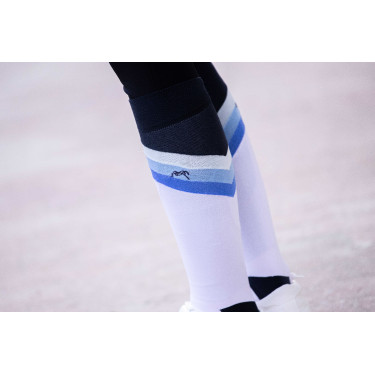 Chaussettes d'équitation Pénélope Fun Bleu / blanc