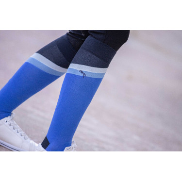 Chaussettes d'équitation Pénélope Fun Bleu / blanc
