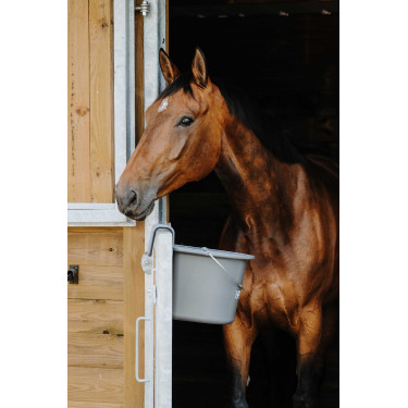 Mangeoire Hippotonic à crochets et anse Gris foncé