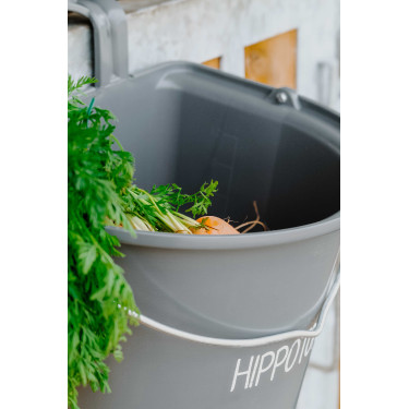 Mangeoire Hippotonic à crochets et anse Gris foncé