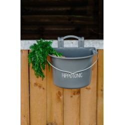 Mangeoire Hippotonic à crochets et anse Gris foncé