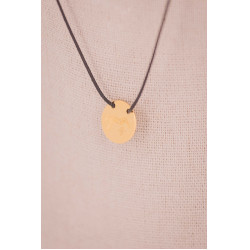 Collier Adelya Pénélope corde noir Doré