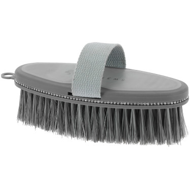 Brosse douce Je t'aime Equithème Strass Gris