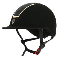 Casque Equithème Glint Lamé Noir / or rose ancien modèle