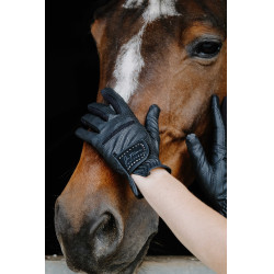 Gants Je t'aime Equithème Strass Noir Gants Je t'aime Equithème Strass Noir