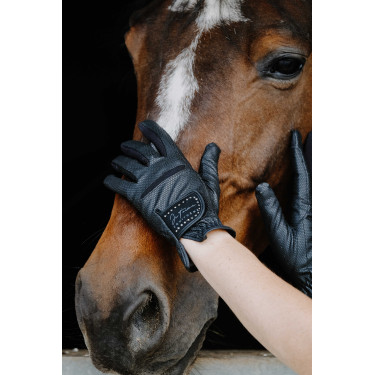 Gants Je t'aime Equithème Strass Noir Gants Je t'aime Equithème Strass Noir