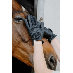 Gants Je t'aime Equithème Strass Noir Gants Je t'aime Equithème Strass Noir