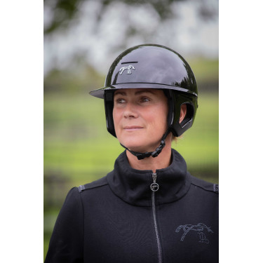Casque Pénélope visière longue Noir brillant