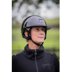 Casque Pénélope visière longue Noir brillant