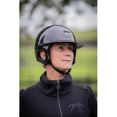 Casque Pénélope visière longue Noir brillant