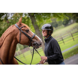 Casque Pénélope visière longue Noir brillant