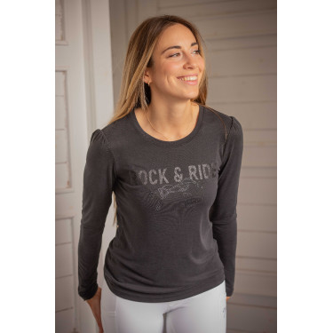 T-shirt Pénélope Lovely manches longues Anthracite Gris