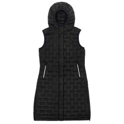Veste longue sans manches matelassée sans couture Je t'aime Equithème Navina femme Noir