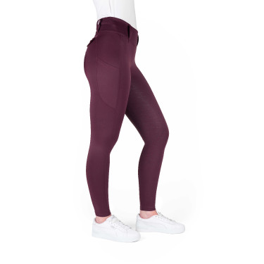 Legging à fond silicone Equithème Alizé femme Prune Violet