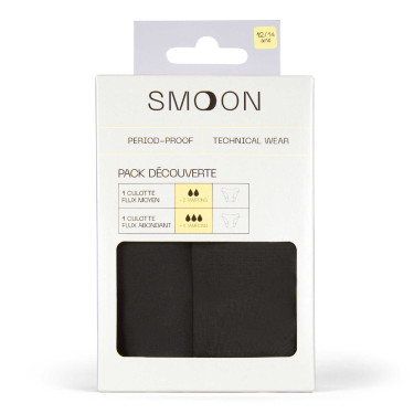 Pack 2 culottes Junior Smoon Flux moyen et abondant Noir