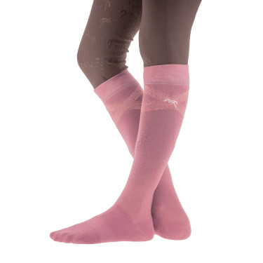 Chaussettes d'équitation Pénélope Gummy Rose pâle