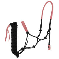 Licol éthologique + longe Norton Suède Noir / rose Licol éthologique + longe Norton Suède Noir / rose