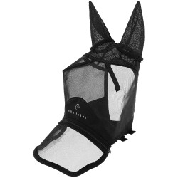 Masque anti-mouches anti-UV Equithème Zipper Noir Masque anti-mouches anti-UV Equithème Zipper Noir