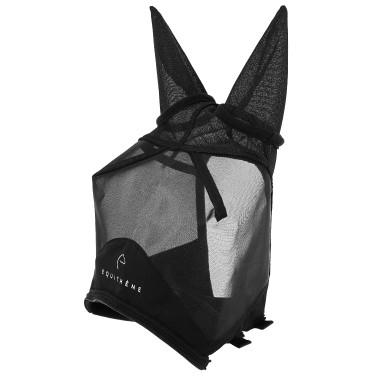 Masque anti-mouches anti-UV Equithème Zipper Noir Masque anti-mouches anti-UV Equithème Zipper Noir