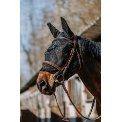 Masque anti-mouches anti-UV Equithème Anatomic Noir