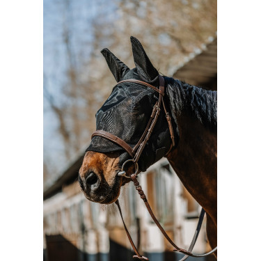 Masque anti-mouches anti-UV Equithème Anatomic Noir