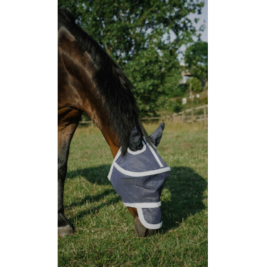 Masque anti-mouches anti-UV Equithème Cerceau Marine Bleu marine