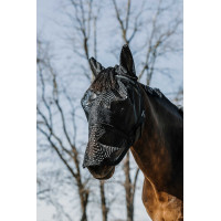 Masque anti-mouches anti-UV Equithème 2 en 1 Noir